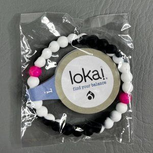 Lokai Bracelets Black White Tie-Dye Theme Pink Dots New Sealed NWT